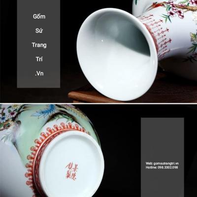 BÌNH VẼ TAY HỌA TIẾT PHƯỢNG HOÀNG – HOA MẪU ĐƠN